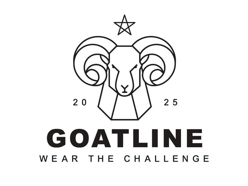 Goatline logo rebuild — geometric ram mark with golden-ratio typography